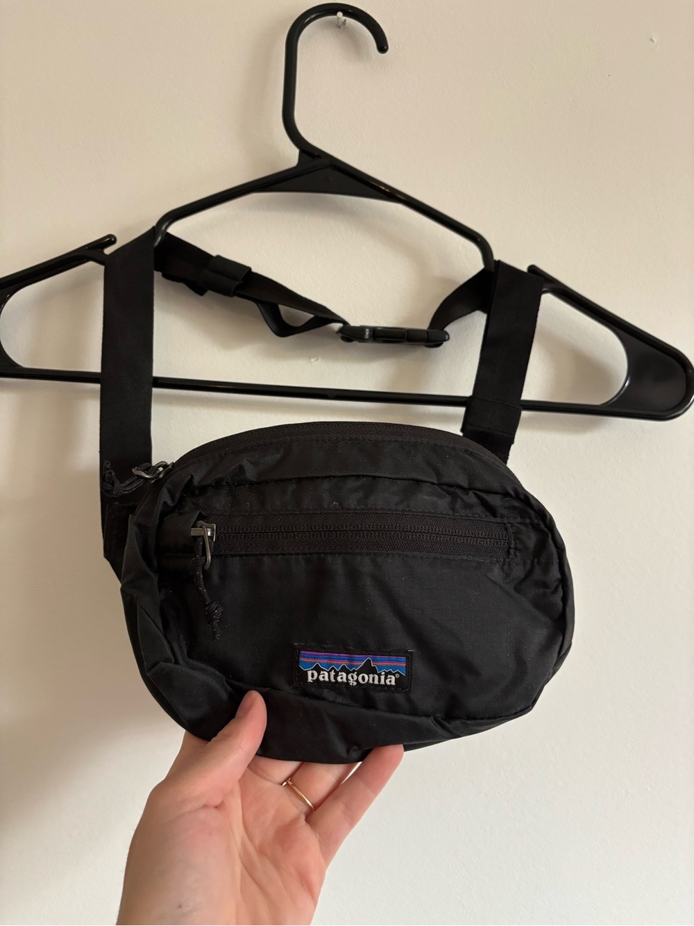 Patagonia Black Fanny Pack with Logo Patch